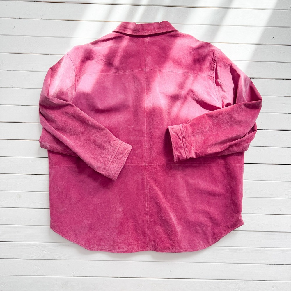 Chadwick's y2k vtg hot pink suede plus‎ size jacket shacket size 2X - Picture 7 of 7